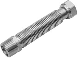 Flexo Edelstahlwellrohr flexibel ausziehbar mit Dichtung Wellrohr verschiedene Größen und Längen vormontiert 1/2 3/4 1 DN12 DN16 DN20 (3/4, 90-140mm, ÜM x AG)