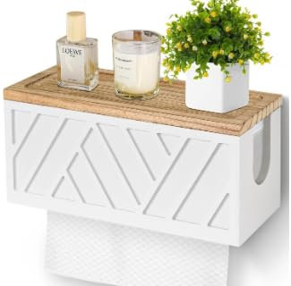 Dispensador de toallas de papel de madera, dispensador de toallas de pared, soporte para servilletas de papel con tapa, para múltiples pliegues, plegado en C, plegado Z, toallas de triple pliegue (B)