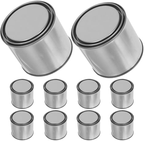 Ipetboom 10Pcs 0.2L Metal Paint Buckets with Lids Small Round Metal Pail Containers for Paint Storage, Sampling, and DIY Crafts
