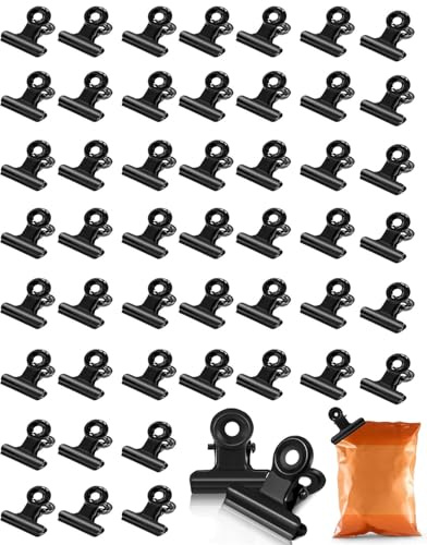 LEEQBCR 50 pezzi Clips Neri per Carte Graffatte in Metallo Clips Nero di Carta Bulldog Clips Pinze Nere per Carte Fermacarte Metallo per Foto Immagini Carte Libri,Casa Ufficio Negozi