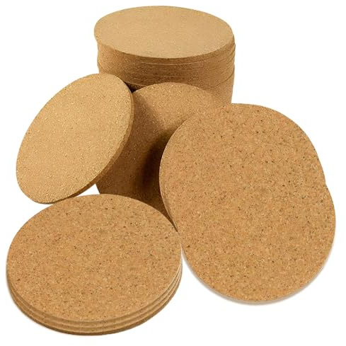 30 Stück Korkuntersetzer Rund,Untersetzer Gläser,10cm,Topfuntersetzer Hitzebeständig Untersetzer Topf Kork, für Töpfe, Küchenutensilien, Schüsseln