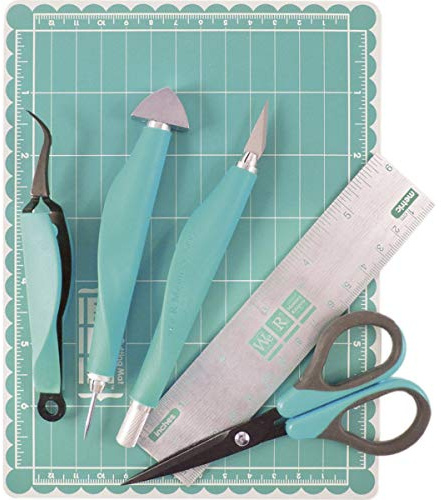 We R Memory Keepers Mini Kit, Herramientas de scrapbooking 6 piezas, blanco