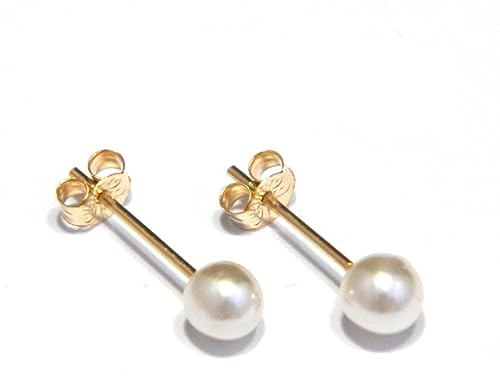 Arranview Jewellery 4 mm pearl stud earrings in 9ct yellow gold