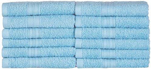 NatureMark Gästetücher – 12er Pack (30x50 cm), 100% Baumwolle, Oeko-Tex Zertifiziert, weich, saugfähig und pflegeleicht – Für Bad, Gäste & Spa – Hell Blau