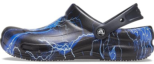 Crocs Unisex Bistro Graphic Clog, Black Lightning Bolts, 6 UK