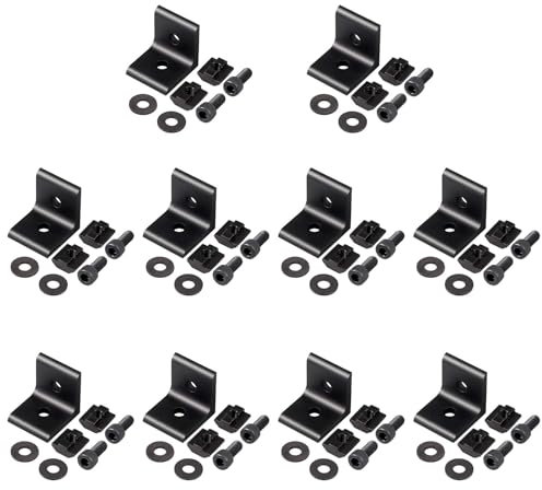 EYPINS 10X Winkelverbinder, Eckverbinder Aluprofil 40x40 40x80 Nut 8 Aluminium Eckwinkel Wandhalter Winkel Klammer Befestigung Befestigungsmaterial Raster Streben für Strebenprofile,DIY (Schwarz)