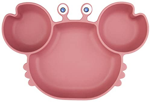 Assiette à ventouse pour bébé silicone, plaque d'alimentation antidérapante pour tout-petits Les enfants avec une forte aspiration, solide et épaisse, set de table pour bébé avec compartiments