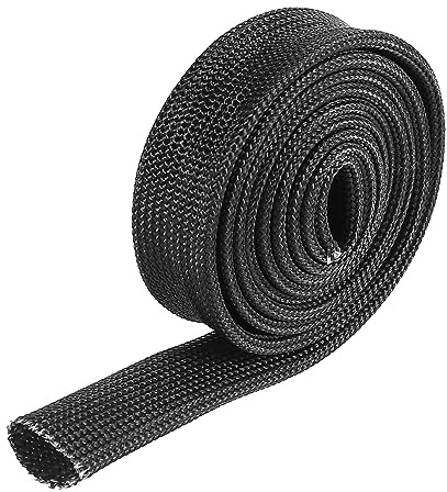X AUTOHAUX Fiberglass Heat Wire Shield Sleeve 3.2ft 10mm 3/8 Black for Car