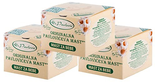 Original Dr. Pavlovic Babycreme - Originalna Pavlovićeva mast Windel Ausschlag Behandlung, trockene Haut feuchtigkeitsspendend, Baby-Hautpflege-Salbe mit Kamille 100 ml (3)