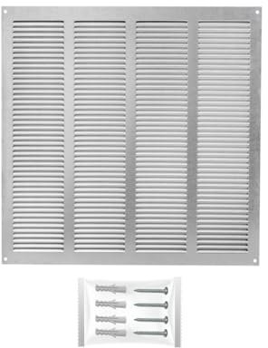 H&C VENT Grille Aeration Galvanisé 400x400mm avec Moustiquaire │ Evacuation Caches Tuyau Ventilateur │ d'Extraction Ventialtion │ Exterieur Interieur │ Gaine Cache Extracteur d'air VMC │ Climatiseur