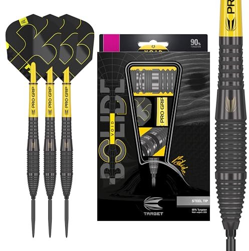 Target Darts Bolide Void 90% Tungsten Dart Set, Steel Tip Swiss Point Darts | Barrel 05, 24G | Professional Darts Sets, Black Darts, Swiss Point Tool Included