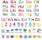 ABC Alphabet Number Wall Stickers Nursery Wall Stickers Kids Alphabet Poster Stickers Learning Color Weather Wall Decals Educational Letters Stickers for Bedroom Living Room Playroom Decoration