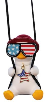 Adorno colgante de pato oscilante para coche, bonito colgante de pato para interior de coche, figuras de pato volador, accesorios colgantes de espejo retrovisor de coche, decoración del hogar y
