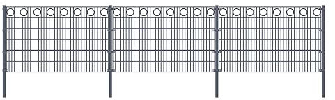 Doppelstabmattenzaun MORATA Kreis Höhe: 240 cm/Länge: 10 m 1x Eckpfosten I Gartenzaun, Mattenzaun