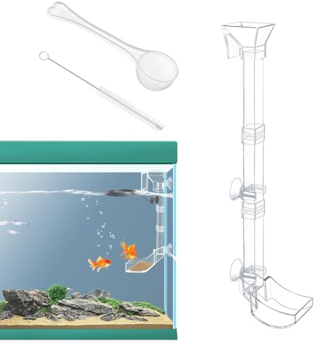 Tubo de alimentación de camarones para acuario - Bandeja de alimentación transparente | Kit acuático para pecera para mascotas, juego de cuencos acrílicos con ventosas, herramienta de hundimiento prof