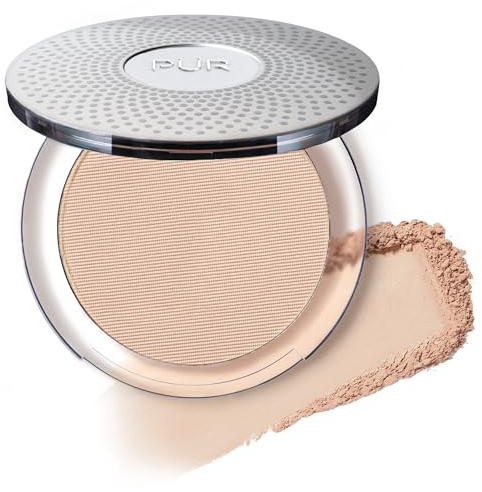 PÜR 4-in-1 Pressed Mineral Makeup Foundation, Full Coverage, SPF 15, Delivers Flawless, Breathable Coverage for All Skin Tones and Types, Gluten-Free, Vegan Friendly