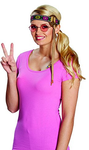Rubie's 6140816-STD NEU Hippie-Stirnband mit Peace-Zeichen, Bunt