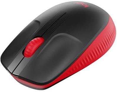 Logitech kabellose Maus M190, geschwungenes Design für beidhändige Nutzung, Batterielebensdauer von 18 Monaten plus Stromsparmodus, USB-Empfänger, präzise Kontrolle dank breitem Rad und Tasten - Rot
