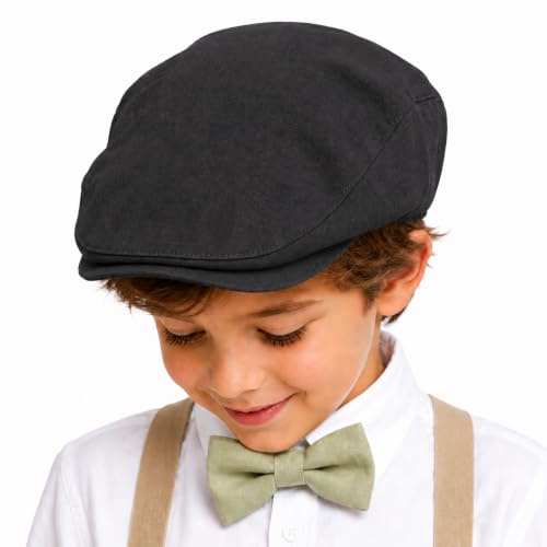 Bienzoe Pojkar Newsboy Bagare Hatt: Barn Bomull Linne Golf Utstyrsel Keps