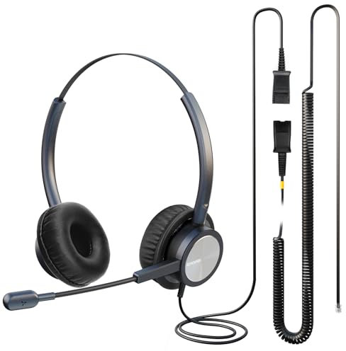 EMAIKER Office Telephone Headset with Microphone, RJ9 Corded Desk Phone Headset Noise Cancelling for Cisco IP Phone 794X 796X 797X 69XX Series &8811,8841,8851,8861,8941,8945,8961,9951,9971...more