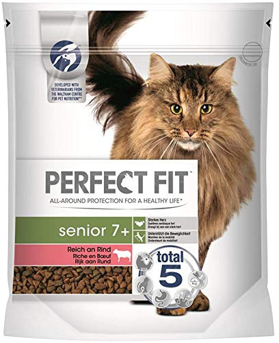 PERFECT FIT Cat Senior 7+ ricco di manzo | 750 g di cibo per gatti
