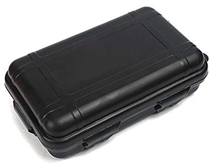 Tooloflife - Caja de almacenamiento de plástico resistente a los golpes, resistente al agua y hermética, moderna, negro, 165 x 105 x 50 mm, para actividades al aire libre y deportes acuáticos