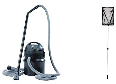 Pontec 50754 PondoMatic (3.000 l/h) & Oase 36297 Algenkescher, groß - Set zur Säuberung von Gartenteich, Schwimmteich, Fischteich, Pool/bestehend aus Teichschlammsauger und Teichkescher