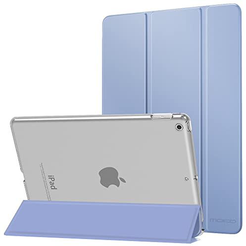 MoKo Schützhülle Kompatibel mit Neu iPad 9. / 8. / 7. Generation (2021/2020/2019), iPad 10,2 Zoll Hülle, Tablethülle mit Ständer Matt Rückseite Auto Schlaf/Aufwach Funktion, Lavendel