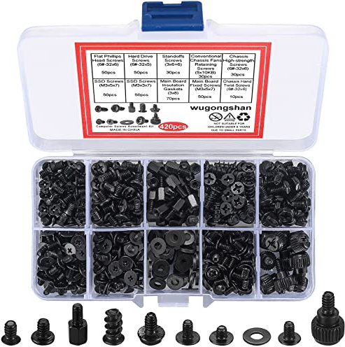 wugongshan 420 Stk pc schrauben set, Laptop Schrauben, Personal Computer Schrauben Standoffs, Mainbord, Lüfter, Festplatten, CD-ROM, Schrauben set