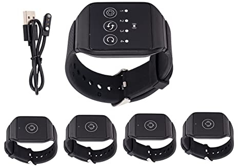 Wireless Wrist Pager, Personal Alarm for Elderly, Watch Pager for Restaurant Paging System, Caregiver Pager Emergency Call Bell, Multipurpose IPX7 Waterproof 433.92MHz (4 for 1)