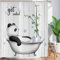 ASDCXZ Duschvorhang Lustig 180x180 cm, Panda nimmt EIN Bad in der Badewanne Lustig Weiß Waschbar Textil Badezimmer Vorhänge Polyester Stoff Wasserdicht Duschvorhänge für Badewanne mit 12 Hake