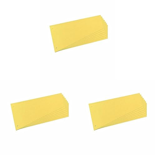 Herlitz 10838381 Trennstreifen Trapez 120x230 mm, Inh.100, gelb (Packung mit 3)