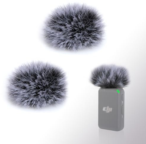 YOUSHARES Mikrofon Windschutz für DJI Mic, 2 PCS Fell Wind Muff Pop Filter kompatibel mit DJI Mic, Professionelle Außen Windfilter Schallschutz (2 Stück)