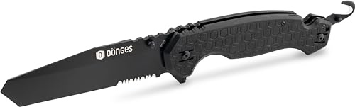 Dönges Rettungsmesser Professional Kugelgelagert | Feuerwehr Messer mit Gurtschneider & Glasbrecher | Taschenmesser für Feuerwehr mit Gürtelclip Ideal für Rescue, Survival Outdoor oder Camping