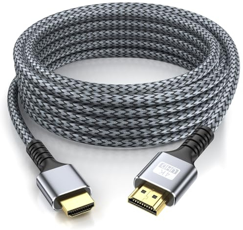 looyotul 4k Cavo Hdmi 12m Ultra Alta Velocità Cavo 2.0 HDMI 4K@60HZ 3D ARC Placcato Oro Connettore Ethernet Audio Video Ritorno HDMI per UHD TV Monitor Laptop PS4/PS5 ect.(Argento) ﻿
