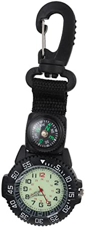Veemoon Montre De Poche De Sport Montre Automatique Boussole De Poche Rétro De Plein Air Gousset De Portefeuille Clip Numérique Numérique s De e Verre Black