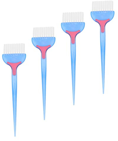 Didiseaon Peigne à Teinture pour Cheveux Brosse Douce Professionnel 4 Pièces en ABS Bleu pour Coloration et Soins DIY à Domicile