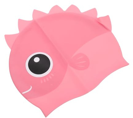 Waterproof Kids Silicone Swim Hat for Toddlers Girls Pink Large