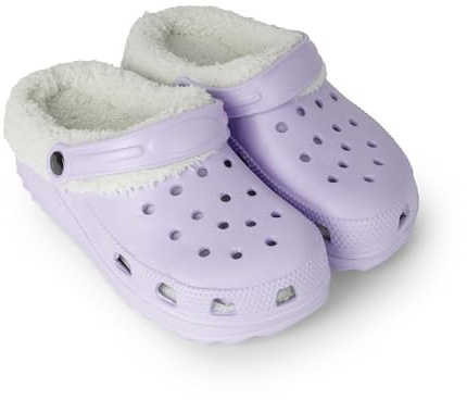 BESCH Zuecos Mujer Invierno – Forro Polar Suave y Suela Antideslizante para Casa o Exterior (Lila, 38)