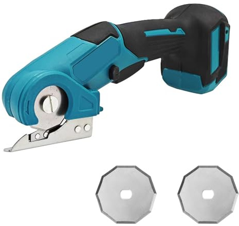 Tijeras universales compatibles con Makita de 18 V (sin batería), tijeras eléctricas inalámbricas, cortador giratorio para tela, con bloqueo de seguridad y 2 hojas, profundidad de corte de 6 mm, corta