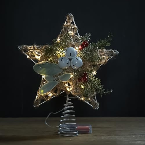 Estrella para Árbol - Decoración Navideña para El Hogar,Encantador con Campana para Fiestas Y Espacios Decorativos