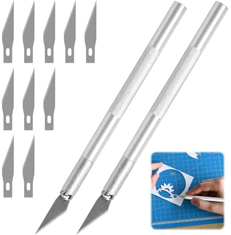 12pcs Precision Craft Tool Set with 2 Aluminium Handles and 10 Insert