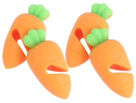 IWOWHERO 4 Pezzi Sollevatore per Coperchio Pentola in Silicone a Forma di Carota, Fermaglio Anti-trabocco per Cucina, Protezione dal Rovesciamento e Supporto Creativo