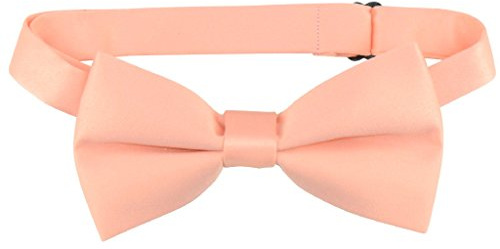 Vesuvio Napoli BOY'S BOWTIE Solid PEACH Color Youth Bow Tie