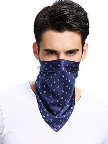 Prettystern Herren 100% Seide Bandana Nickituch Trachten-halstuch Seiden-Halstuch Sommer Seiden-Tuch Blau mit Anker 6.