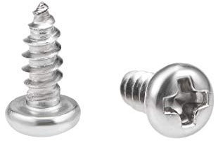 sourcing map Tornillos autorroscantes de 3x8mm Tornillo de cabeza plana Phillips Tornillos de acero inoxidable 316 Tornillos 50 piezas