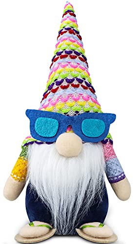 Gehydy Sommer Wichtel Sandstrand Wichtel Figuren Dekoration Frühlingdeko Bauernhaus Decorations Zubehör für Home Küche (Dunkelblau)