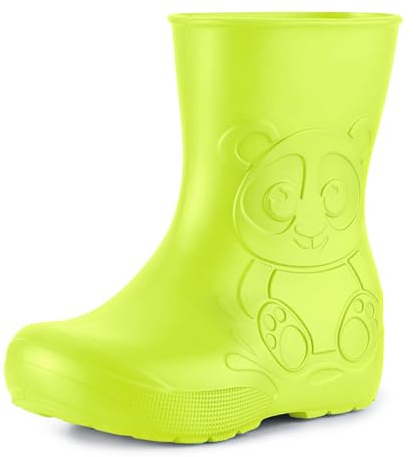 Ladeheid Stivaletti Pioggia Bambino in EVA, Leggeri Stivali Pioggia Bambina con Motivo a Panda, Facili da Pulire Stivaletti Bambina e Scarpe Bambino LA-CA-10 (Limone, 28/29)