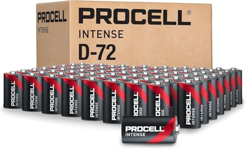 ProCell Intense D Cell - Batterie alcaline ad alte prestazioni (confezione da 72), durata di 10 anni, confezione risparmio per dispositivi professionali ad alta potenza