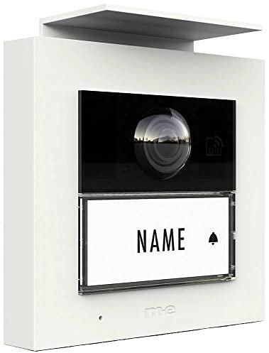 m-e VS-21 W Vistasmart iP Video-Türsprechstation aus weiß beschichtetem Aluminium | Türklingel mit Kamera und RFID | Klingel mit Kamera, WLAN/LAN | Video Türklingel Eingangsüberwachung IP44